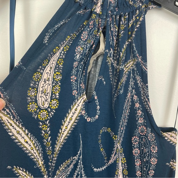 Ann Taylor Loft Halter Dress Blue Pink Paisley Floral Print Sleeveless NWT XS - Picture 4 of 7